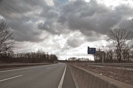 Gesperrte Autobahn A57の写真素材