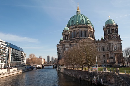 Berlin Museum Island - The Spree at Berlin Cathedralの写真素材