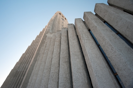 Reykjavik, Hallgrimskirkja, church in the northern capital of Europe, look to the tower upの写真素材
