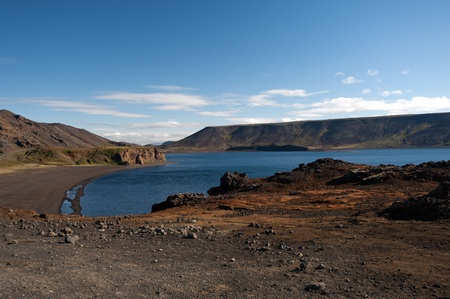 The Southwest Islands, south of Reykjavik, near lake Kleivarvatn towards  Blue Lagoon の写真素材