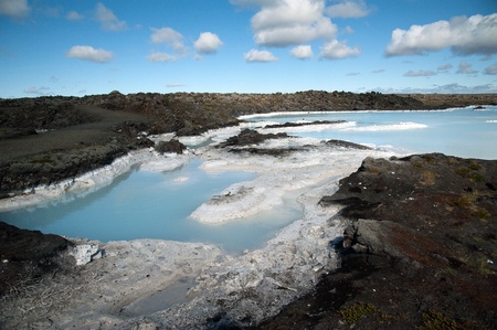 The southwest of Iceland, Reykjanes peninsula south of Reykjavik, at the Blue Lagoonの写真素材