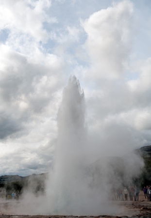 The south of Iceland, Geysir Strokkur during an outbreak Hakadalur, in the  Golden Circle の写真素材