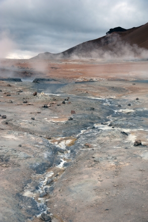 The North of Iceland, high-temperature field Namaskard at Lake Myvatnの写真素材
