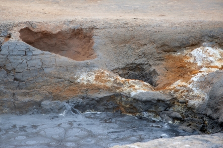 The North of Iceland, high-temperature field Namaskard at Lake Myvatnの写真素材