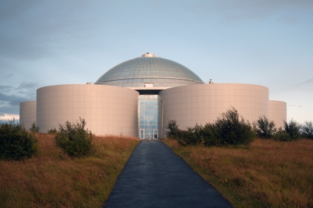 Perlan, a view of the water tank from Reykjavikのeditorial素材