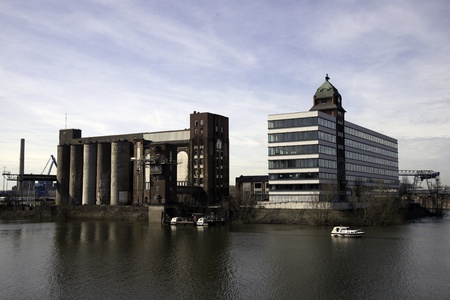 Dusseldorf media harbor in 2013 - Plange Mühleのeditorial素材