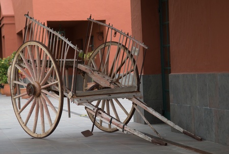 La Palma, old wooden carts, in the southwest of the islandの写真素材