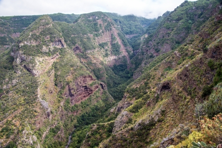 Deep Canyon in Las Tricia in the north of La Palmaの写真素材