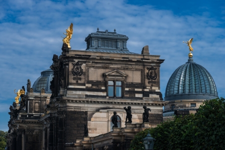 Called Dresden Art Academy, overlooking the main portal and the glass dome, also lemon squeezer statedのeditorial素材
