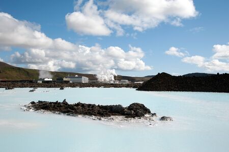 The southwest of Iceland, Reykjanes peninsula south of Reykjavik, at the  Blue Lagoonのeditorial素材