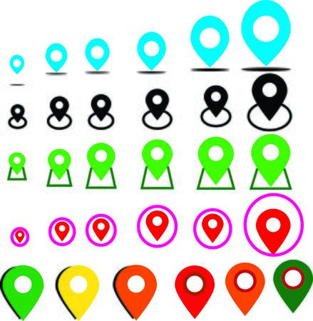 set icon map api and Map and Location Iconsのイラスト素材