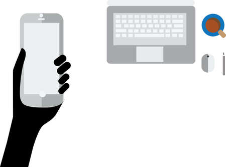 Smart phone and computer iconのイラスト素材