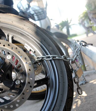 D-Lock with iron chainの写真素材