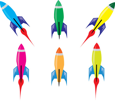 Retro Rocket Spaceshipのイラスト素材
