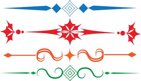 calligraphic border elementsのイラスト素材