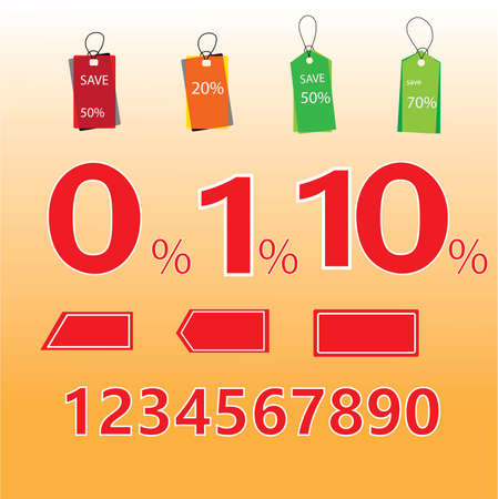 banner ribbon vector, Happy numberのイラスト素材