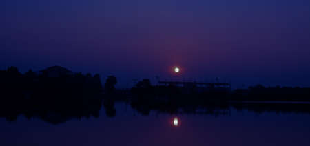 sunset and river ,sunset on the riverの写真素材