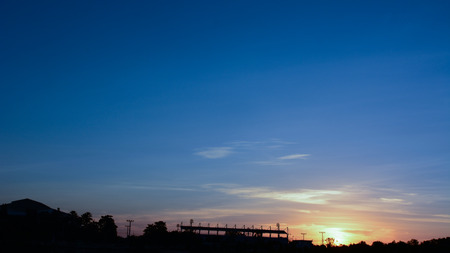 sunset on the riverの写真素材