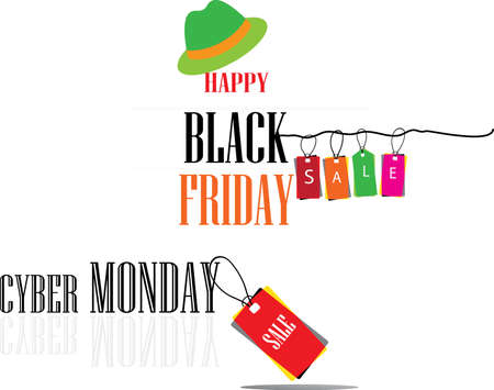 Happy Black Friday and cyber monday.のイラスト素材