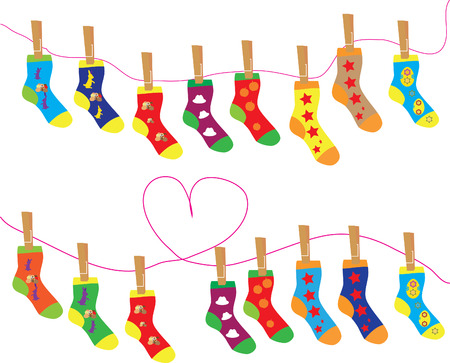 Christmas vector sign, various socksのイラスト素材