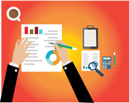 business workflow items and elementsのイラスト素材