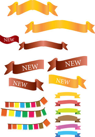 ribbon and bannerのイラスト素材