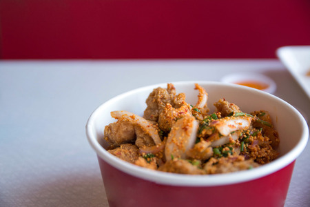 Spicy Chicken, salad chickenの写真素材