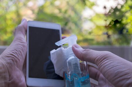 gel antibacterial, washing with alcohol gel, surgical masks and hand sanitizer gel for hand hygiene corona virus protection. washing hands with alcohol gel or antibacterial soap sanitizer after usingの写真素材