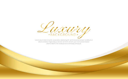 Gold luxury curve background. Abstract golden wave wallpaper.のイラスト素材