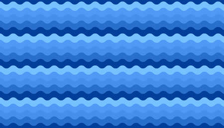 Blue Water wave line deep sea pattern background. Paper cut style concept. Vector illustration.のイラスト素材
