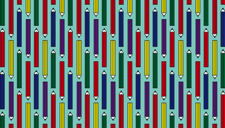Colorful pencil pattern background. Back to school concept. Vector illustration.のイラスト素材