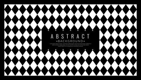 Black geometric rhombus pattern background. Harlequin check wallpaper. Classic vintage tile concept. Vector Illustrationのイラスト素材