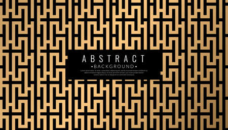 Abstract gold geometric maze pattern background. Puzzle concept wallpaper. Vector Illustration.のイラスト素材