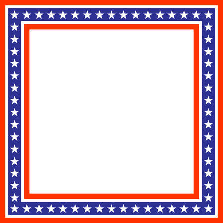 Square frame American flag. Independence day USA concept. Vector Illustration.のイラスト素材