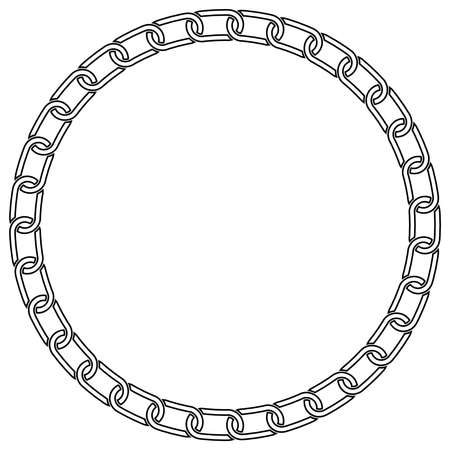 Chain round frame. Black necklace pattern. Vector illustration.のイラスト素材