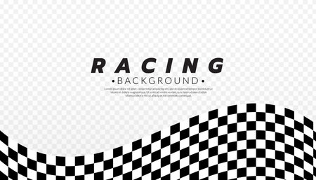 Abstract checkered round frame. Racing concept. Chess pattern on white background. Border template.のイラスト素材