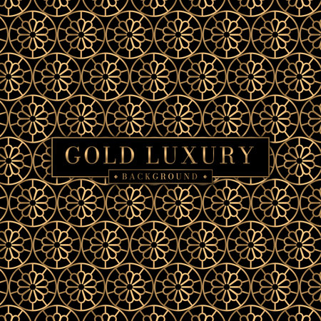 Elegant gold geometric floral pattern. Islamic background. Vector illustration.のイラスト素材