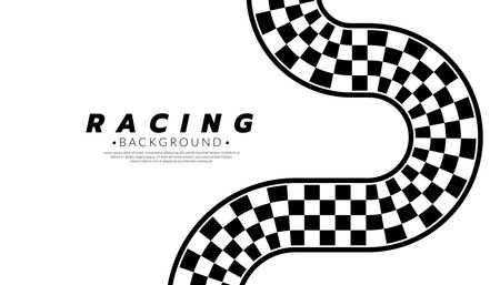 Abstract racing on white background. Checkered curve flag. Finish line banner vector. Success concept.のイラスト素材