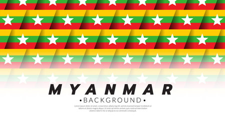 Myanmar flag pattern background template. Vector Illustration.のイラスト素材