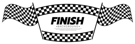 Race flag icon simple design race flag logo template. Checkered finish flag. Graphic vector flat design style.のイラスト素材