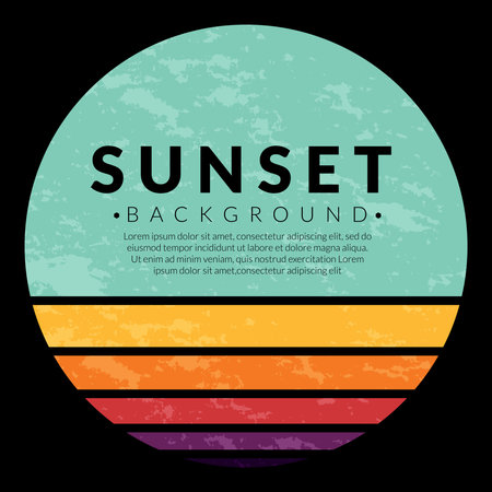 SUNSET grunge background. Vector illustration for your design.のイラスト素材