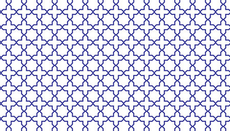 Arabic blue pattern seamless background. Islamic window style concept. Islamic geometric patterns.のイラスト素材