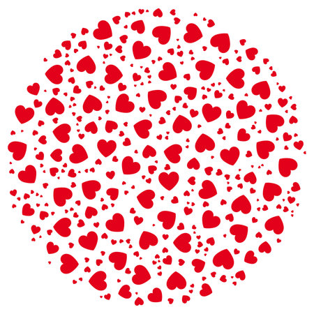 Abstract red heart circle element. Flat design style. Vector illustrationのイラスト素材