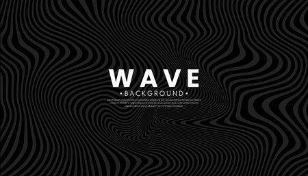 Abstract black wave line pattern background. Wavy line concept. Vector illustration.のイラスト素材