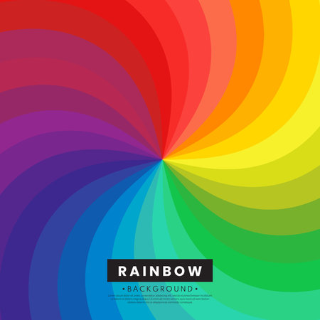 Abstract colorful spiral rainbow background. Multicolored rays concept. Vector illustration.のイラスト素材