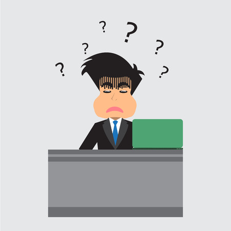 Businessman With Confusion. Vector Illustrationのイラスト素材