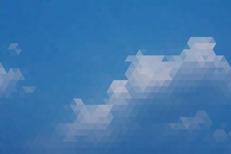 Abstract Big Clouds And Blue Sky Geometric Triangular Low Poly. Vector Illustrationのイラスト素材