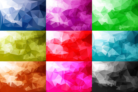 Abstract Polygonal Background Set 3. Vector Illustrationのイラスト素材