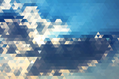 Abstract Sun In The Cloud Shadows Geometric Triangular Low Poly. Vector Illustration
