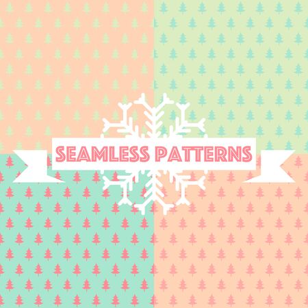 Set of Christmas Seamless Patterns. Illustrationのイラスト素材